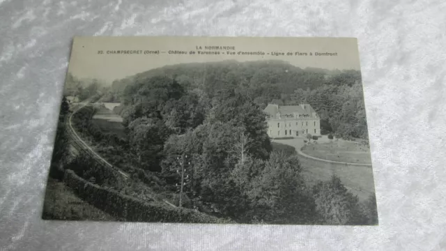 CPA carte postale Champsecret Orne Château de Varennes ligne Flers Domfront
