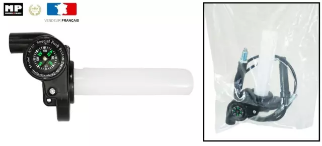 Poignee De Gaz Tirage Rapide Avec  Boussole  (Cable + Dedoubleur + Vis Tendeur )
