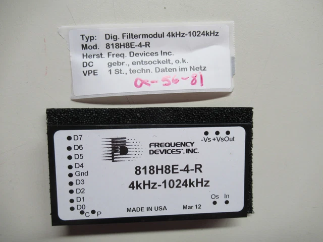 1 pz. dig. Modulo filtro, 4kHz-1024kHz, modello: 818H8E-4-R, Freq. Dev., (X-56-8)