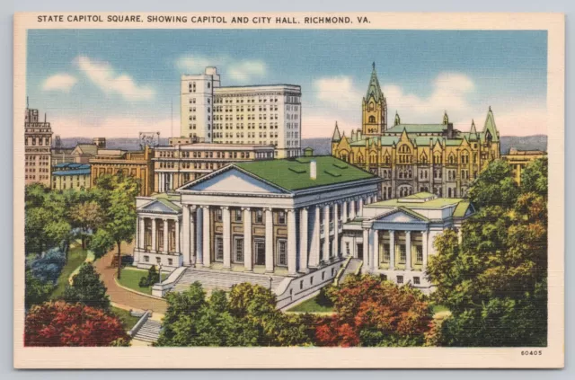 Virginia State Capitol Square Showing Capitol and City Hall Richmond VA UNP