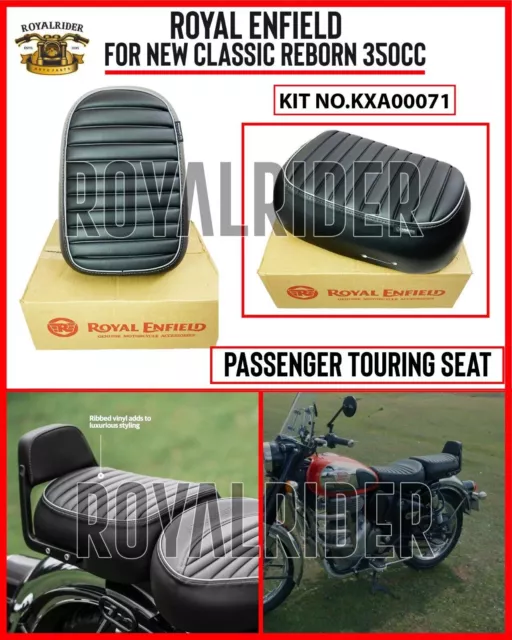 Asiento de pasajero Royal Enfield negro Touring para nuevo clásico Reborn