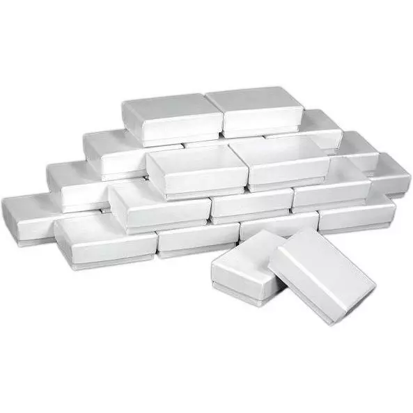 25 White Charm Cotton Boxes Pendant Gift Box Display