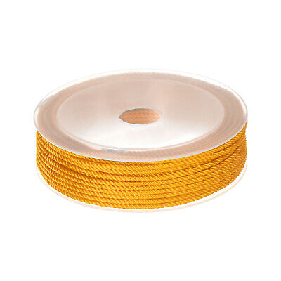 2mm Cuerda de nailon Cuerda de perlas Cordón de nudo chino Pulsera Hilo, Amarillo, 42ft