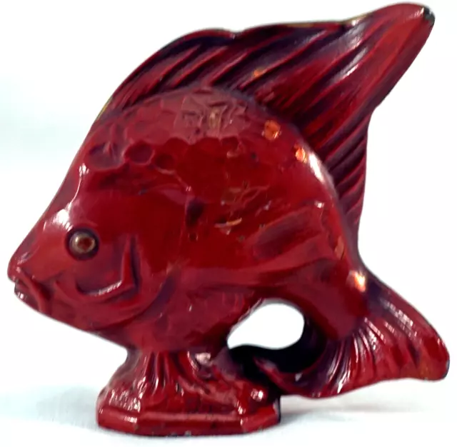 Red Painted Metal Fish Figurine Very Detailed Goldfish