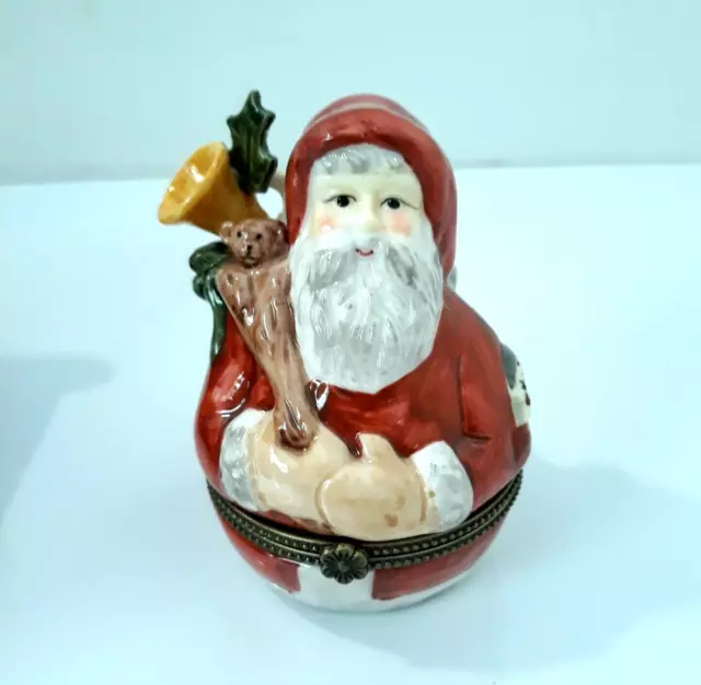 VILLEROY & BOCH Porcelain Santa Hinged Trinket Box 1748 Christmas