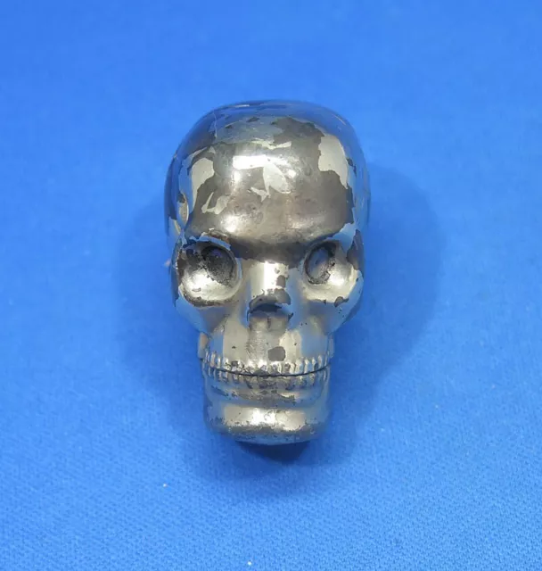 Match safe, figural skull, white metal, vesta, c. 1890 Match safe, figural skull, white metal, vesta, c. 1890