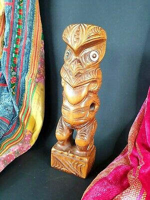 Old New Zealand Maori Carved Wooden Tiki …beautiful collection and display piece