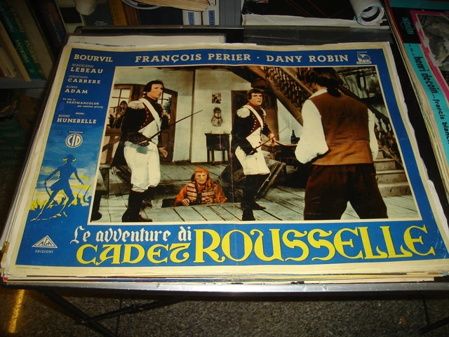 Robin Rousselle LE AVVENTURE DI CADET ROUSSELLE fotobusta originale 1954 PERIER ROBIN ...