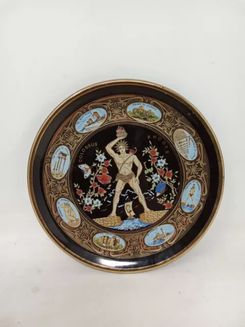 Handmade Greek Decorative Plate By Ibiscus Keramik In 24K Gold