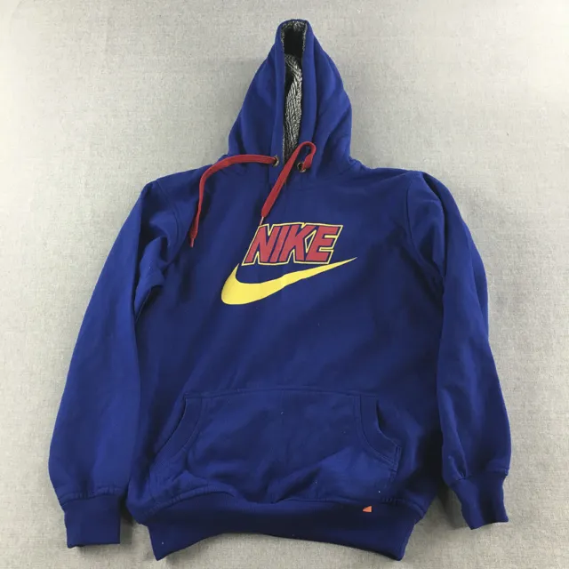 Nike Mens Hoodie Sweater Size XS Blue Big Logo Pullover Jumper