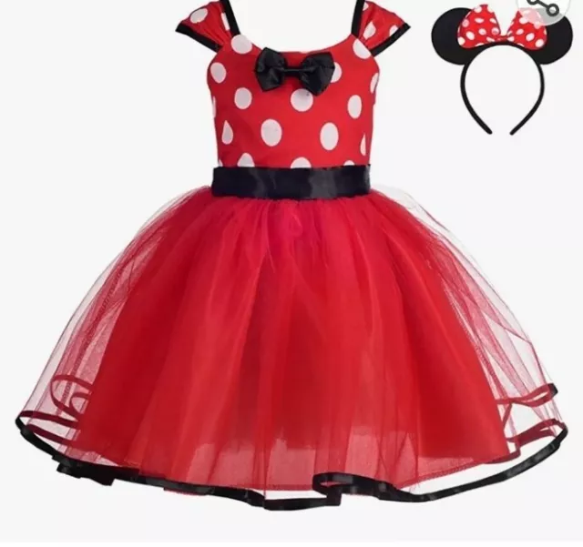 VESTITO COSTUME CARNEVALE vestito Minnie Pois Abito bambina 6 mesi a 6 anni  EUR 25,90 - PicClick IT