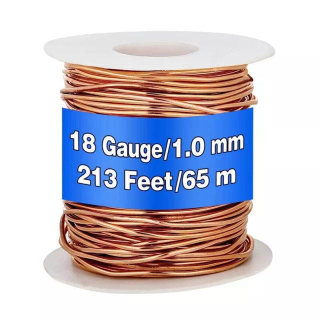 99.9% Dead Soft Copper Wire, 18 / 1 mm Diameter, 213 Feet/ 65 M, P6I15845