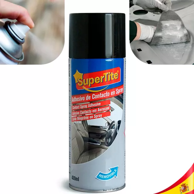 Adhesivo de Contacto en Spray 400ml Supertite Tapicerías Cuero Goma Madera Metal