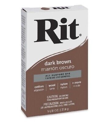 Polvo Rit Dye, marrón oscuro, concentrado todo uso, 1-1/8 oz.
