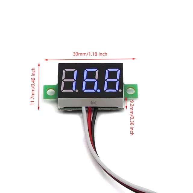 5pz Indicatore Tensione LED Digitale Mini DC 0-30V Voltmetro Piastra 3