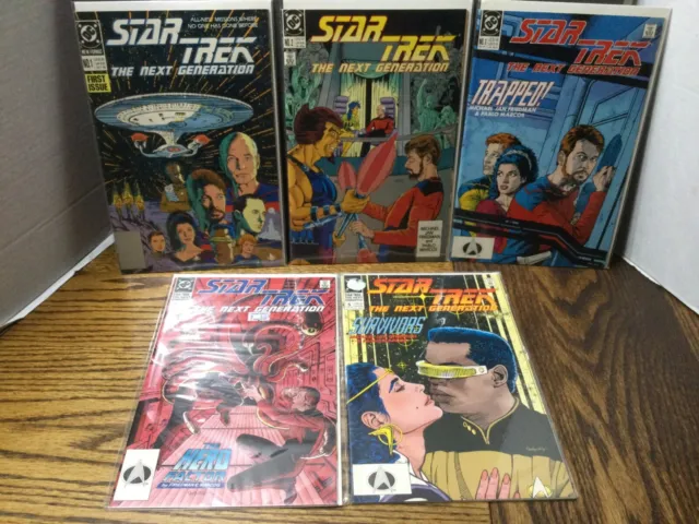 Lot of 5 1989-1990 Star Trek Next Generation DC Comic Books