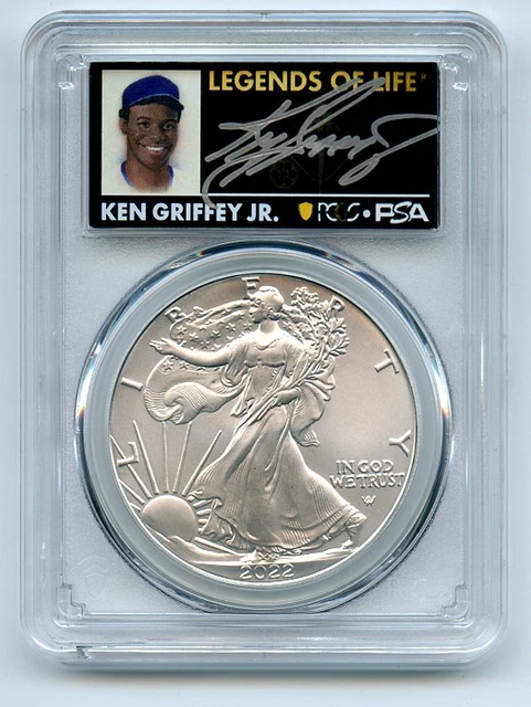 2022 $1 American Silver Eagle 1oz PCGS MS70 Legends of Life Ken Griffey Jr