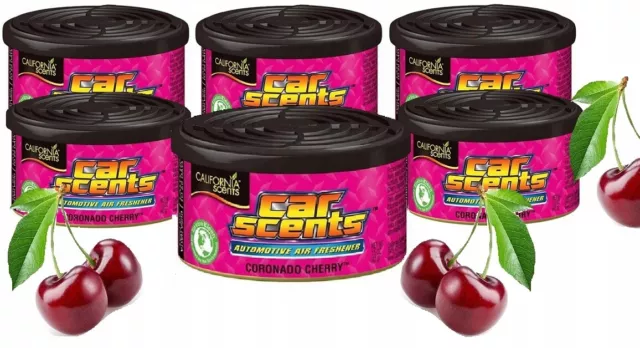 1 2 3 4 5 6x Cherry California Scents Car Home Organic Spill Proof Air Freshener