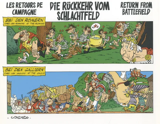 Rückkehr vom Schlachtfeld Uderzo Asterix Obelix Kunstdruck Werbung 1029