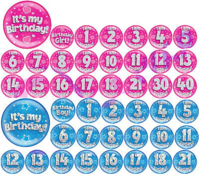 6in Jumbo Birthday Badge All Milestone Ages Party Big Size Boys Girls Adult Kids