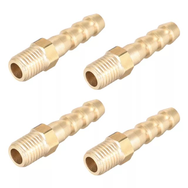 4pcs Brass Fitting Connector Metric M8-1 Male to Barb Fit Hose ID 6mm