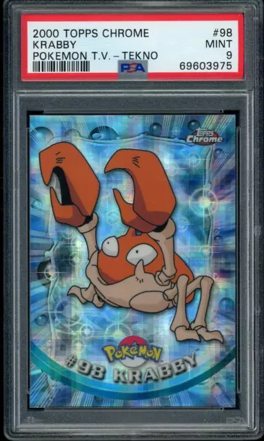 PSA 9 MINT TEKNO Krabby #98 (Topps Chrome Series 2) Holo Pokemon Card PSA 9 MINT TEKNO Krabby #98 (Topps Chrome Series 2) Holo Pokemon Card