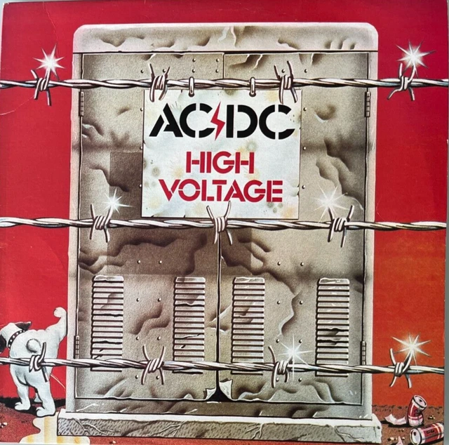 AC/DC, HIGH VOLTAGE, LP, Red label, Roo on the back with fanclub Info ...