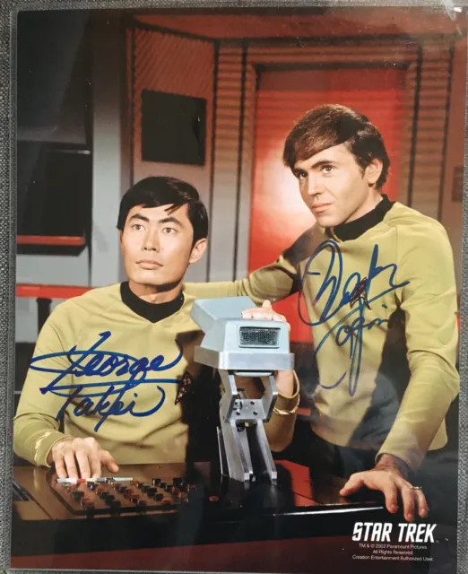 George Takei & Walter Koenig Sulu & Chekov Hand Signed Autograph Star Trek COA