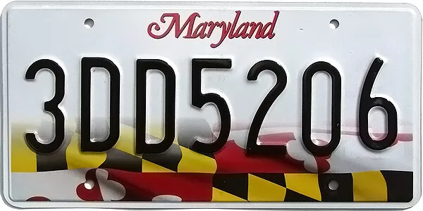 2016-2018 Maryland STATE FLAG License Plate (RANDOM PLATE#)