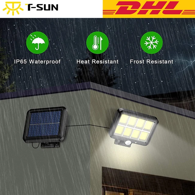 160 LED Solarleuchte Solarstrahler Außen Licht Gartenlampe mit Bewegungsmelder
