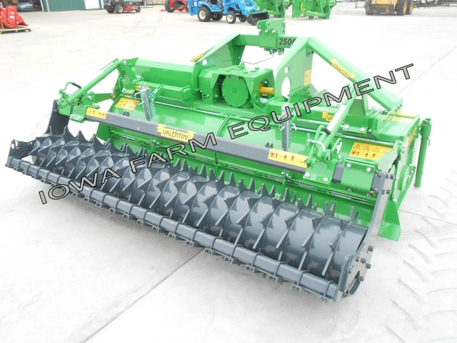8'-6" Rotary Tiller &Packer Roller w/Hyd Adj - HvyDuty Valentini U2500 3Pt,170HP