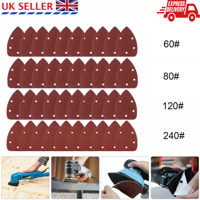 60 Grit Sanding Pads For Black And Decker Mouse Sanders, 12 Holes Hook And  Loop Sandpaper - Detail Palm Sander Sanding Sheets, Pack Of 50