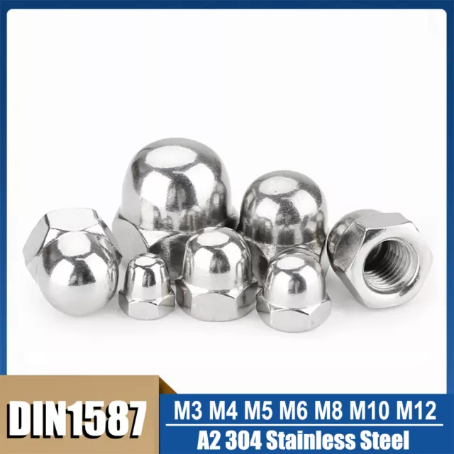 Acorn Cap Nut Metric M3 M4 M5 M6 M8 M10 M12 Hexagon Dome Cap Nut Blind Nuts