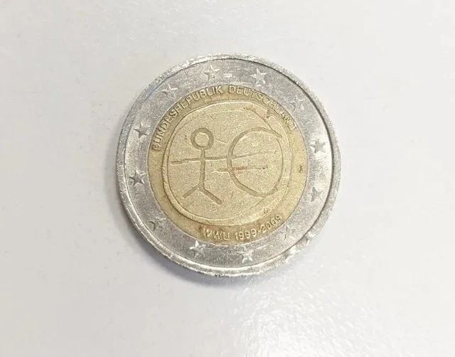 2 Euro Münze Fehlprägung Wwu 1999 Bis 2009 SELTENE FEHLPRÄGUNG 2 Euro Münze Strichmännchen BRD WWU 1999-2009 EUR