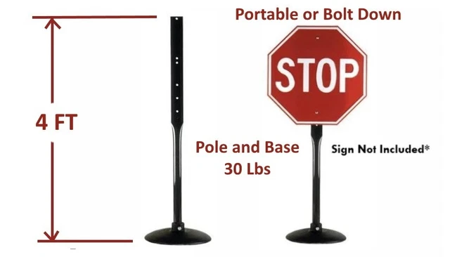 GP-4-14 - PORTABLE SIGN STAND - Weights 30 Lbs Total - (NEW in BOX)
