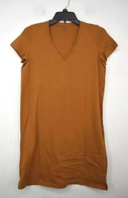 Madewell Womens Orange Northside V Neck T Shirt Dress Cotton Short Sleeves XS