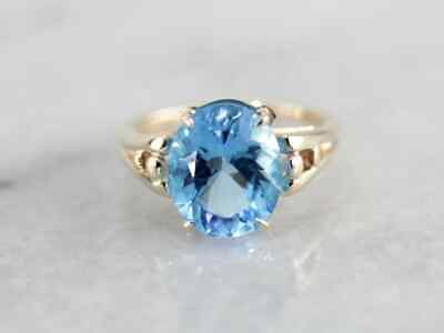 5ct Blue Sapphire Gemstone Unique Design 14k Gold Handmade Girl's Women's Ring