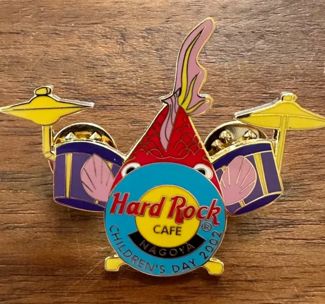 Hard Rock Cafe NAGOYA 2002 CHILDREN'S DAY PIN Carp Fish Drum Set