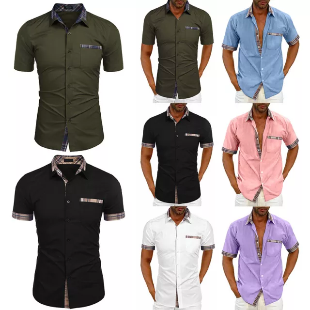 Camisas de lujo para hombre informales formales calce ajustado camisa top camiseta de verano s m l xl xxl xxxl