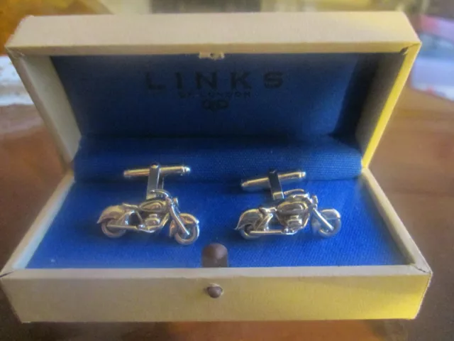Superb Solid Sterling Silver 925 Links Of London Motorcycle Cufflinks Cased