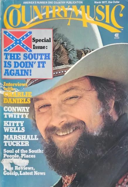 Country Music Magazine Charlie Daniels Conway Twitty Kitty Wells March 1977 c1