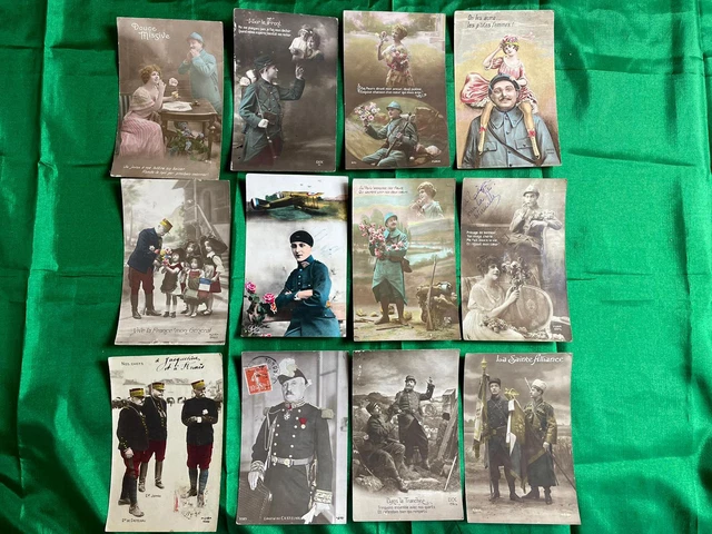 Lot De 12 CPA Patriotiques - Militaria Poilus WW1 Guerre 1914 18 patriotique