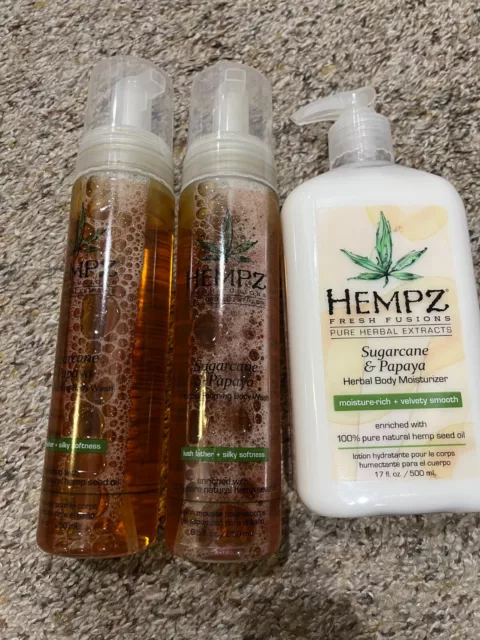 Hempz Sugar Cane & Papaya Foaming Body Wash and Moisturizer Set; NEW Hempz Sugar Cane & Papaya Foaming Body Wash and Moisturizer Set; NEW