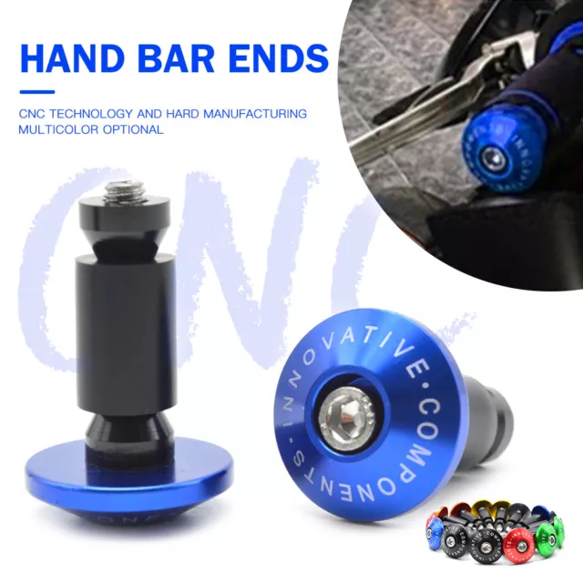 22mm 7/8" Bleu Moto Embout de Guidon Hand Grips Ends Pour BMW S1000RR R1200S K1