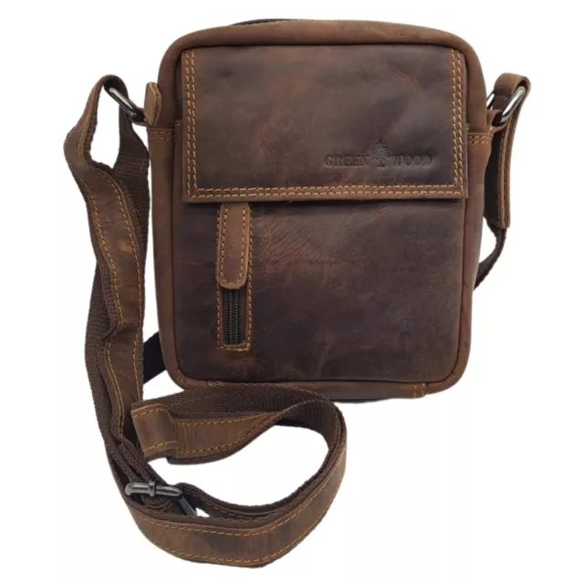 Greenwood Men/Women Full-Grain Leather Crossbody Compact Mini Bag