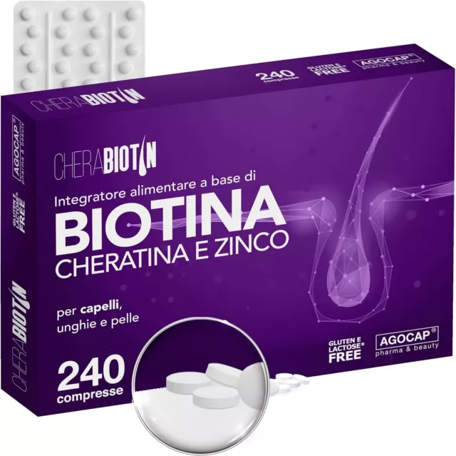 Integratore biotina capelli anticaduta  cheratina e zinco - Trattamento capelli