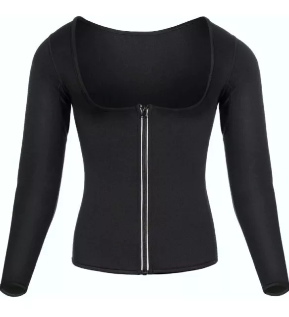 WOMEN WAIST TRAINER Hot Neoprene Shirt Sauna Suit Sweat Body Black XL ...