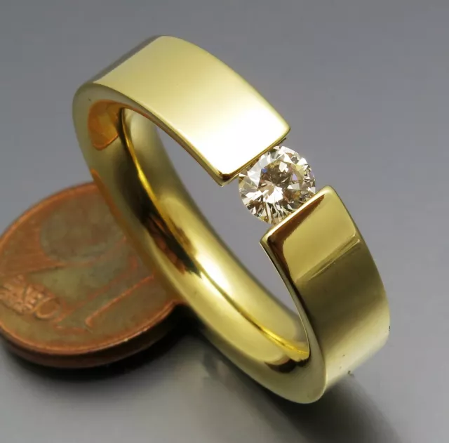 Reif-Design - Feiner Brillant Spannring - 750 Gold - Aus Eigener Goldschmiede