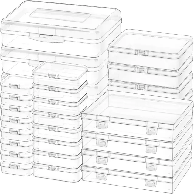 Paquete de 28 Mini Contenedores Plástico Rectangulares de Tamaños Tamanos Nueva