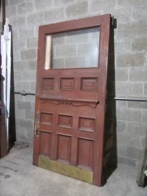 ~ Antique Cherry Wood Dutch Door Beveled Glass ~ 48 X 94.5 ~ Salvage 3